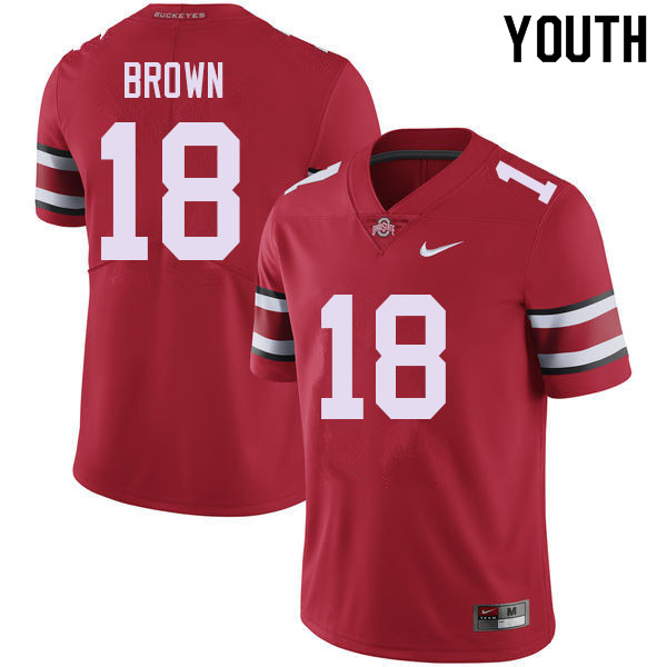 Youth #18 Jyaire Brown Ohio State Buckeyes College Football Jerseys Sale-Red